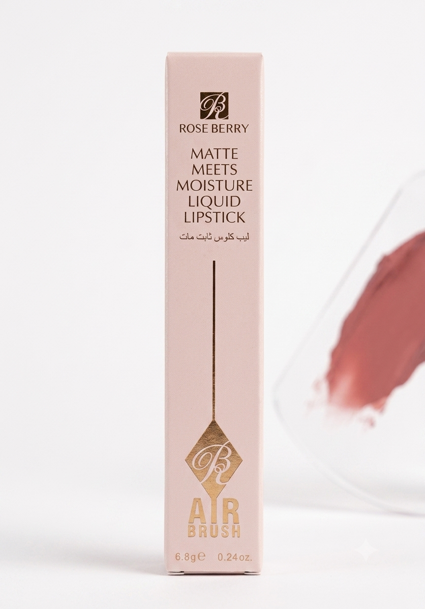 1782162968296.png Rose Berry Matte Meets Moisture Liquid Lipstick - Air Brush 6.8g - Image 1