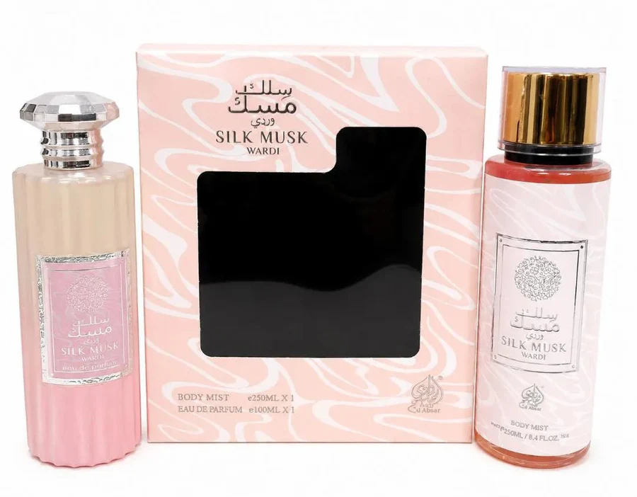 silk-musk-wardi-gift-set-2-pcs-oud-musk-collection-by-wadi-al-kahleej-3146822.webp مجموعه مسك سلك الوردى ميست250 ملي+ برفيوم - Image 1